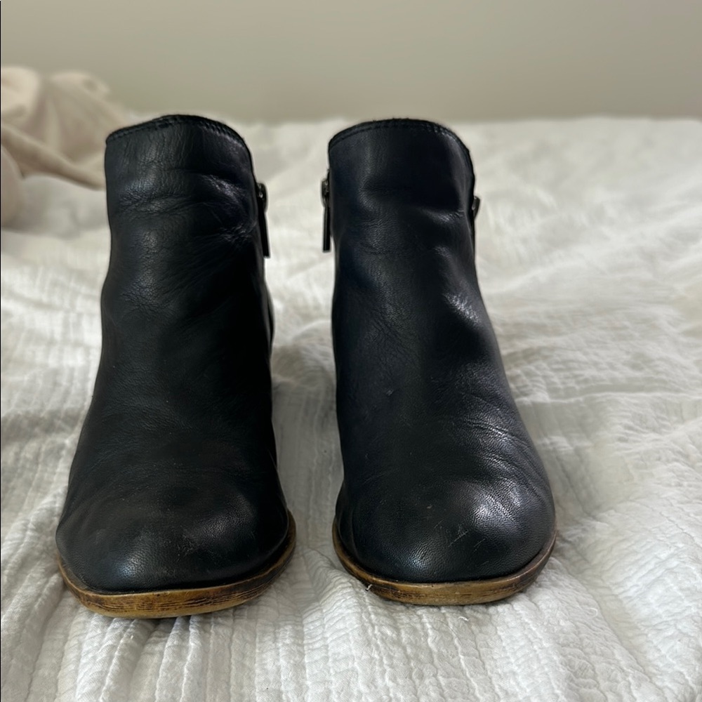 Black Leather Ankle Boots